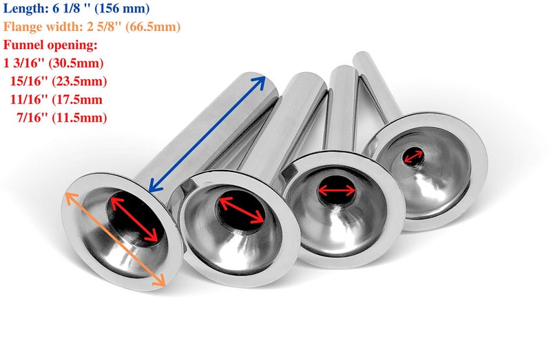 Tesor #8 Stainless Steel Sausage Stuffing Tubes for Meat Grinder (Set of 4) - Image 3